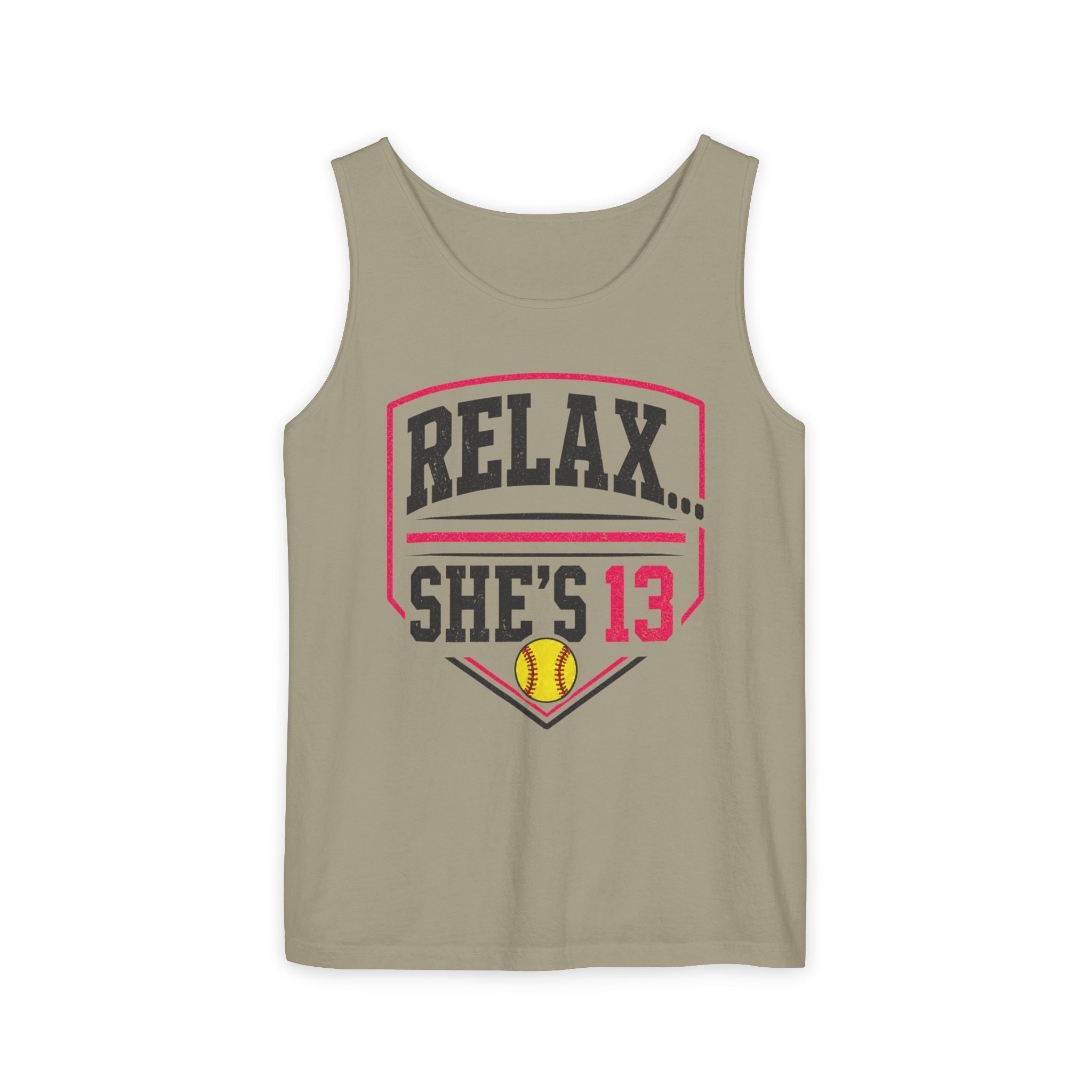 Relax... She's 13 Softball Parents Tank Top