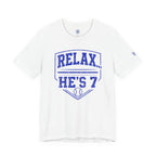 Relax… He's 7 Baseball Parents Tee - Blue
