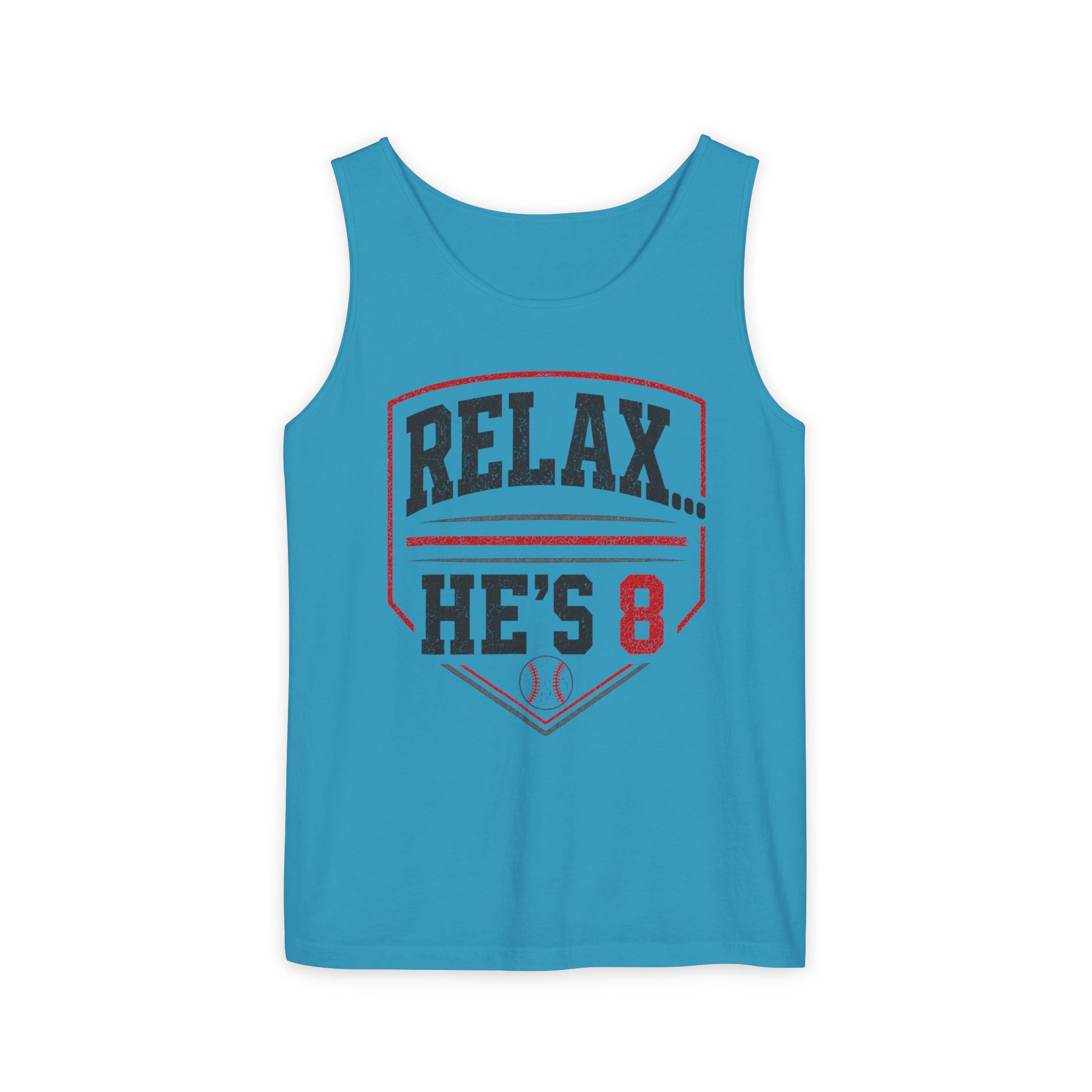 Relax... He's 8 Baseball Parent Tank Top