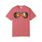 Sunglass Sunset Baseball T-Shirt — Beach & Sports Graphic Tee