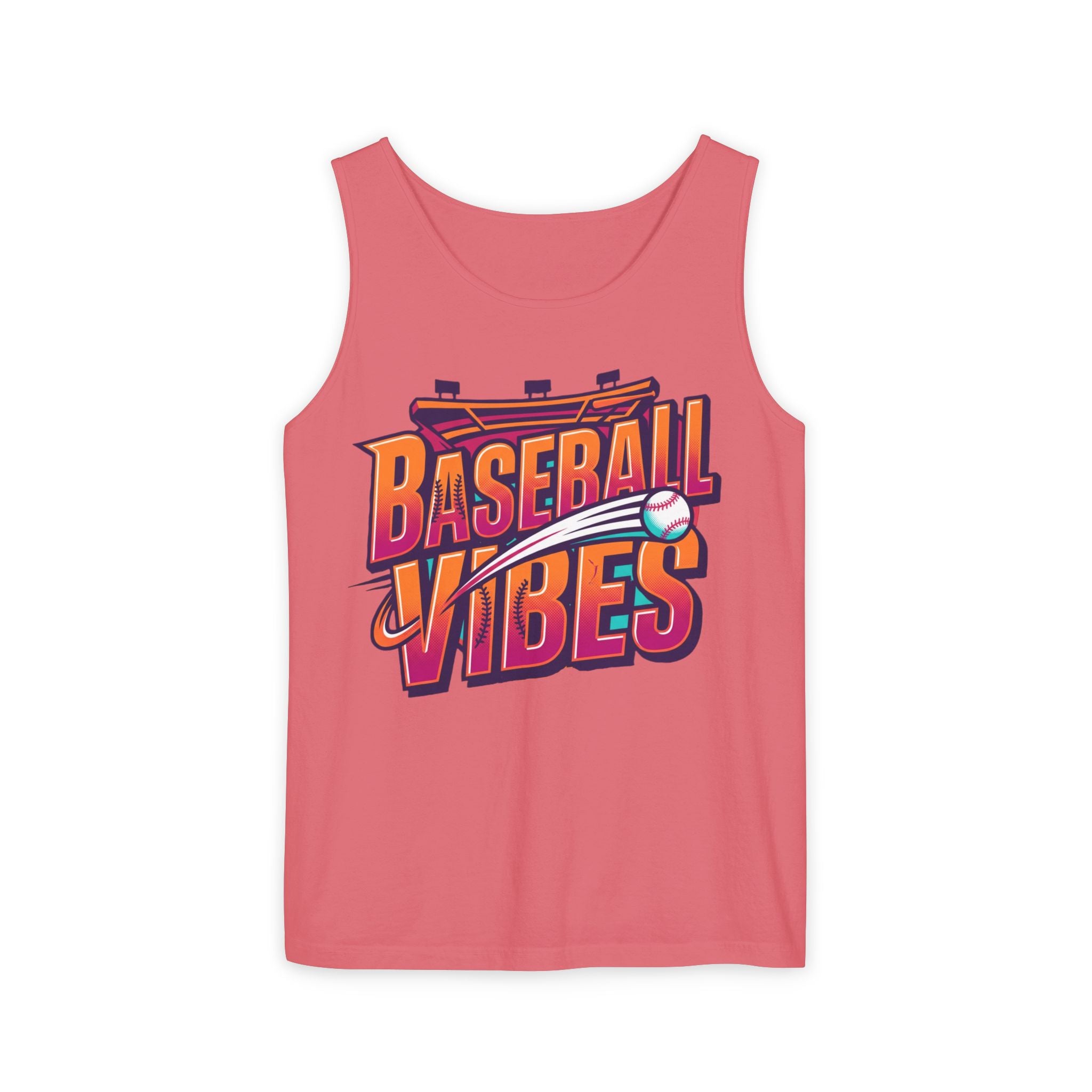 Baseball Vibes Tank Top — Retro Stadium Graphic Baseball Tee