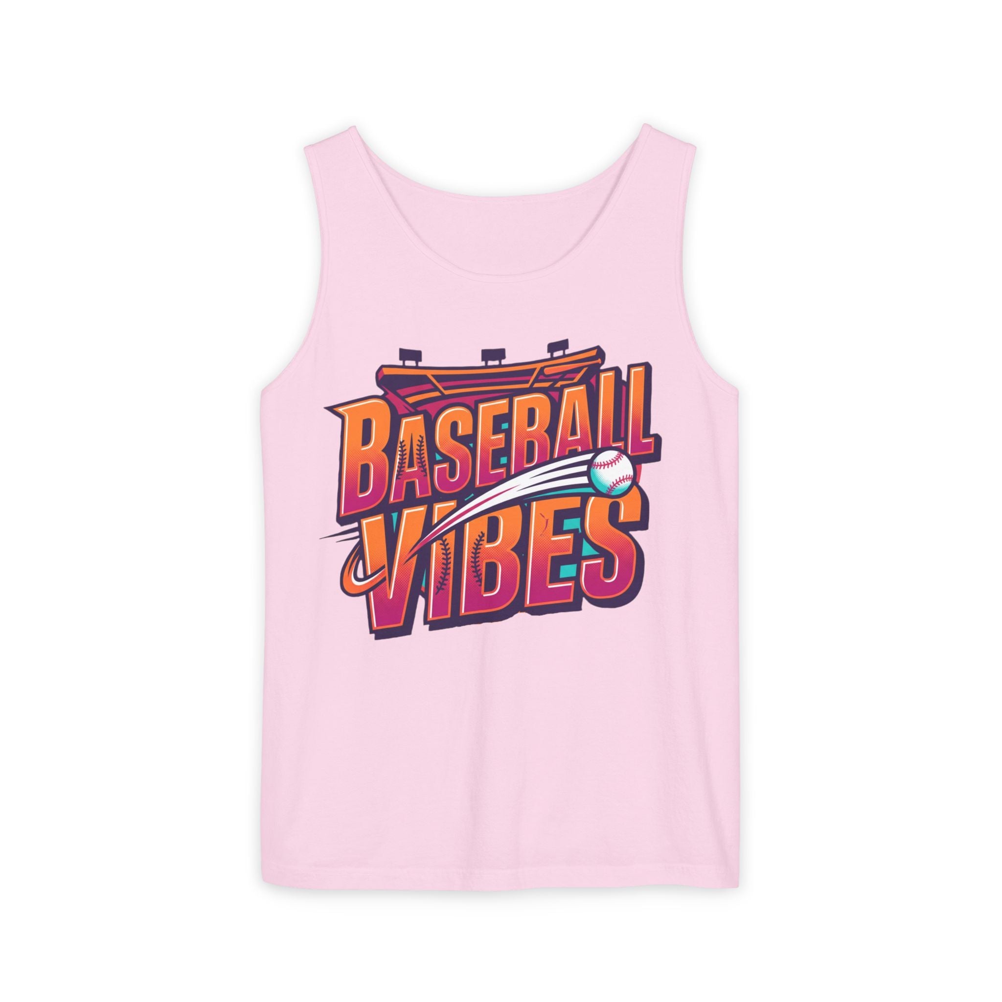Baseball Vibes Tank Top — Retro Stadium Graphic Baseball Tee