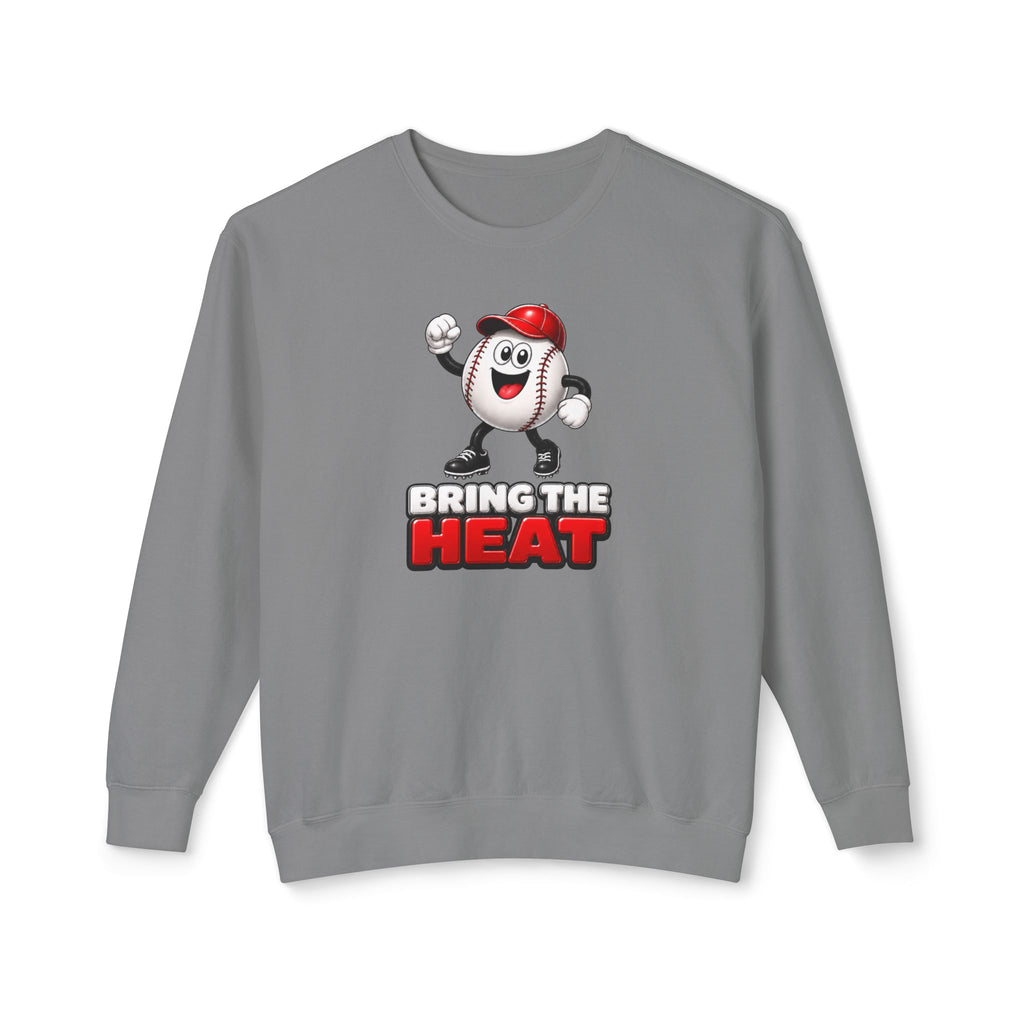 Unisex Adult 'Bring The Heat' Baseball Sweatshirt — Cute Mascot Crewneck for Fans