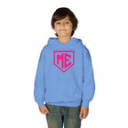Youth Hoodie – 'ME' Pink Shield Front & "Mental Edge" Back Athletic Logo