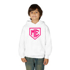 Youth Hoodie – 'ME' Pink Shield Front & "Mental Edge" Back Athletic Logo