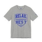 Relax… He's 7 Baseball Parents Tee - Blue