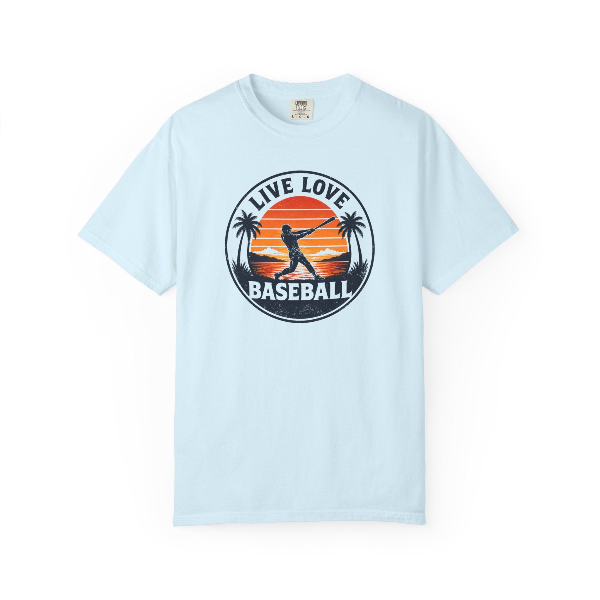 Live Love Baseball T-Shirt — Vintage Sunset Baseball Tee