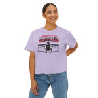 Banned to the Outfield Women's Boxy Tee – Baseball Mom/Fan Graphic Shirt