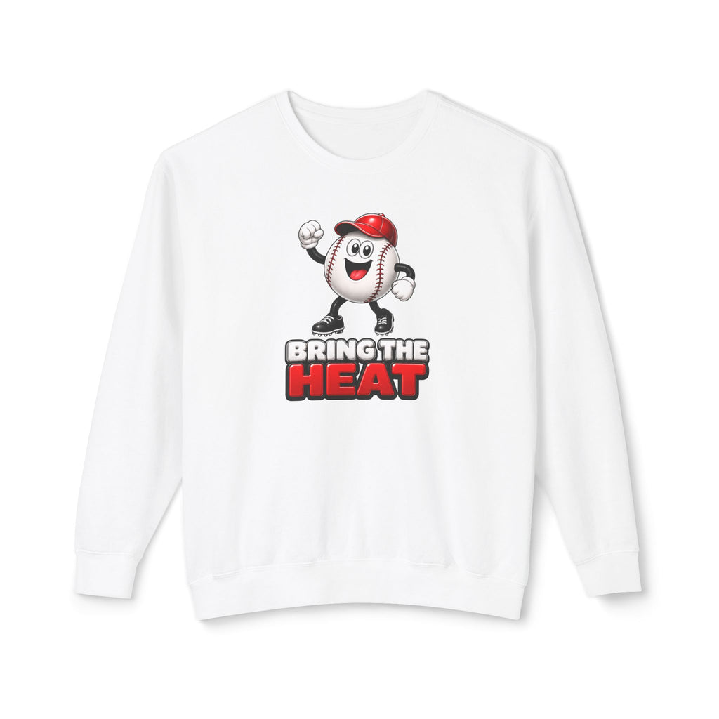 Unisex Adult 'Bring The Heat' Baseball Sweatshirt — Cute Mascot Crewneck for Fans