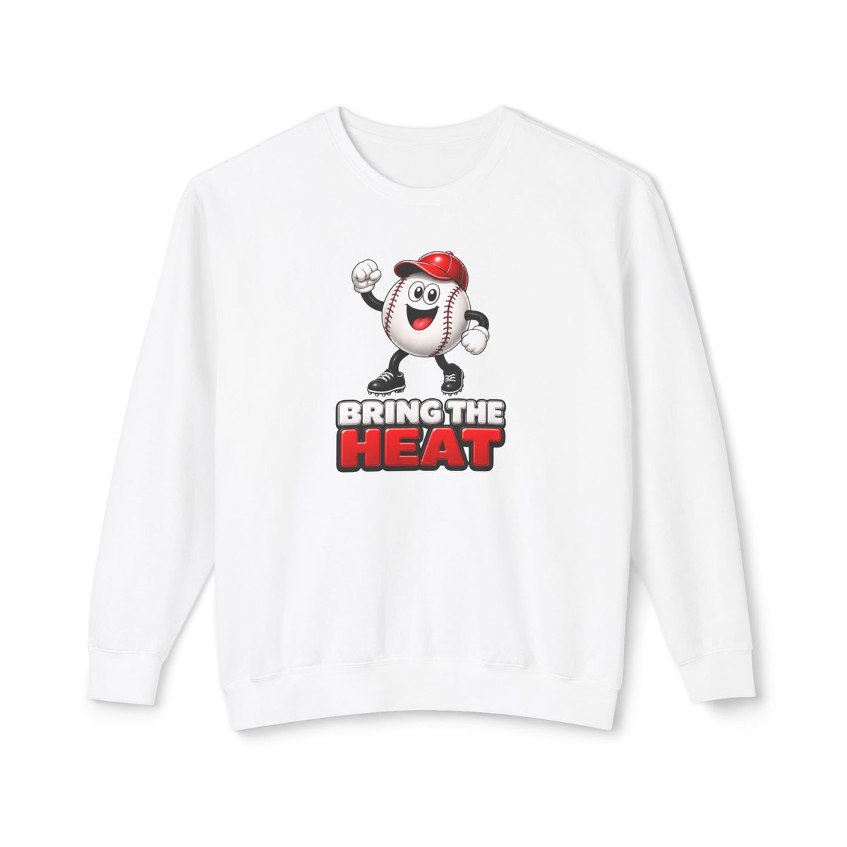 Unisex Adult 'Bring The Heat' Baseball Sweatshirt — Cute Mascot Crewneck for Fans