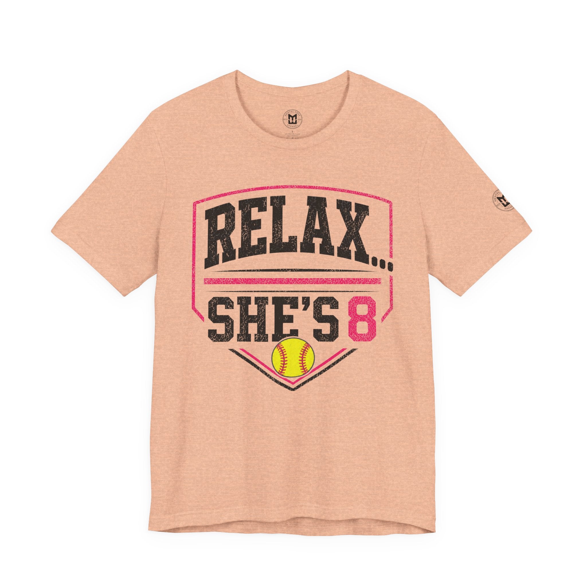 'Relax... She's 8' Softball Parents Tee