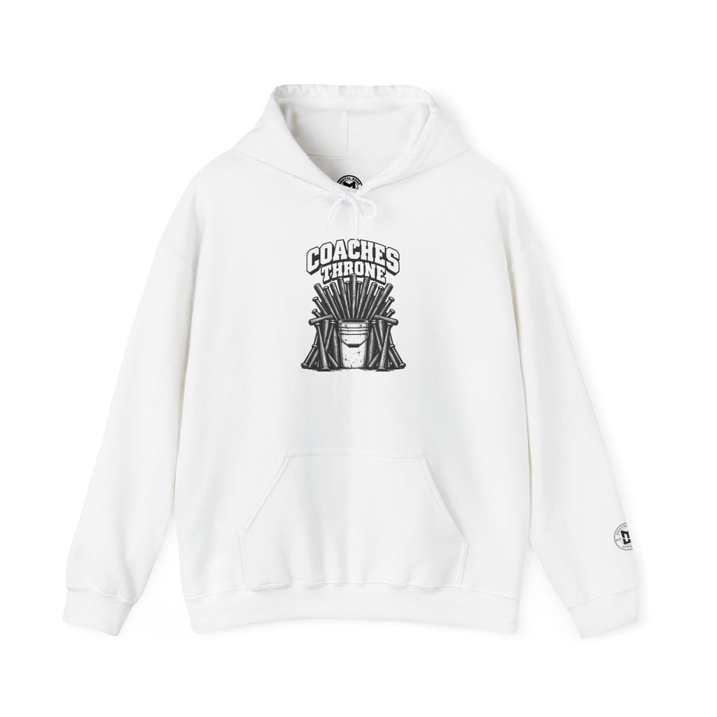 Coaches Throne Baseball Bucket Hoodie — Sports Coach Gift Pullover