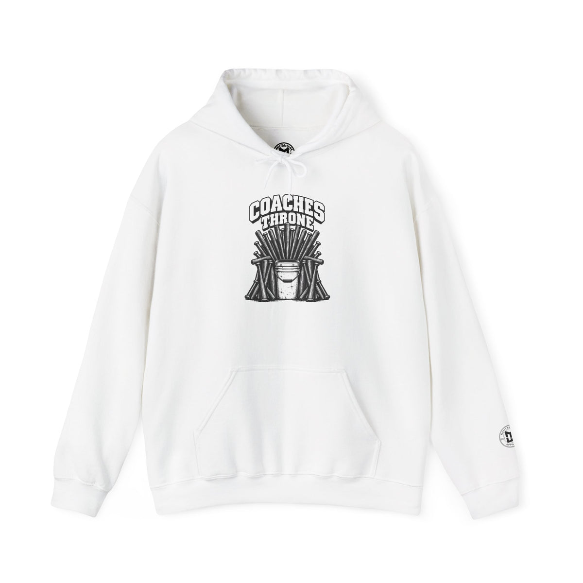 Coaches Throne Baseball Bucket Hoodie — Sports Coach Gift Pullover