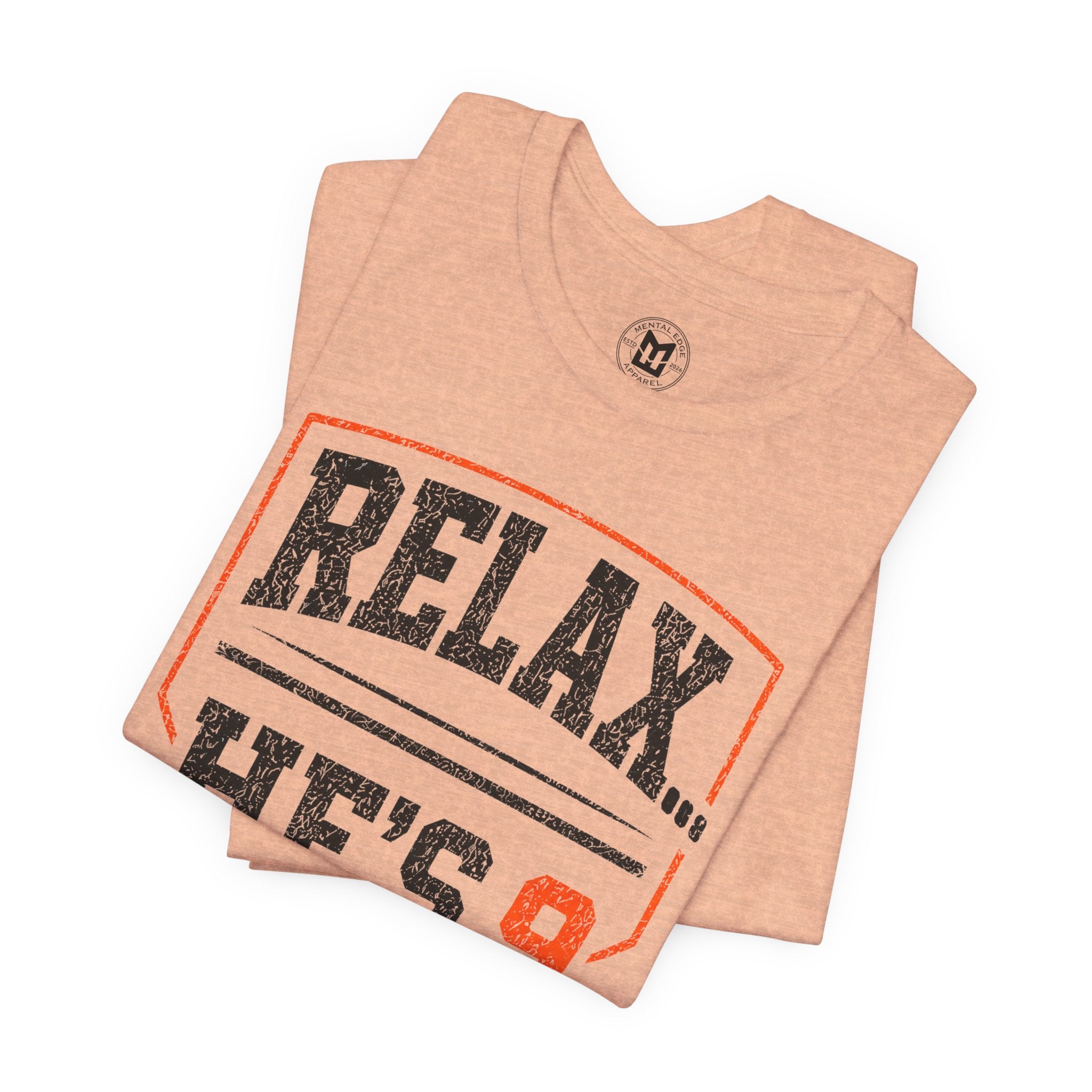 Relax… He's 9 Baseball Parent Tee _ Okstate Orange
