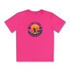 Live Love Baseball Youth Dri Fit Tee — Sunset Palm Baseball Player Shirt
