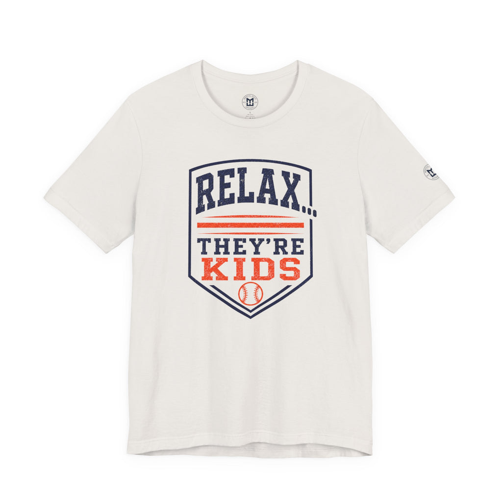 Relax They're Kids Baseball Parent T-Shirt - Navy Orange
