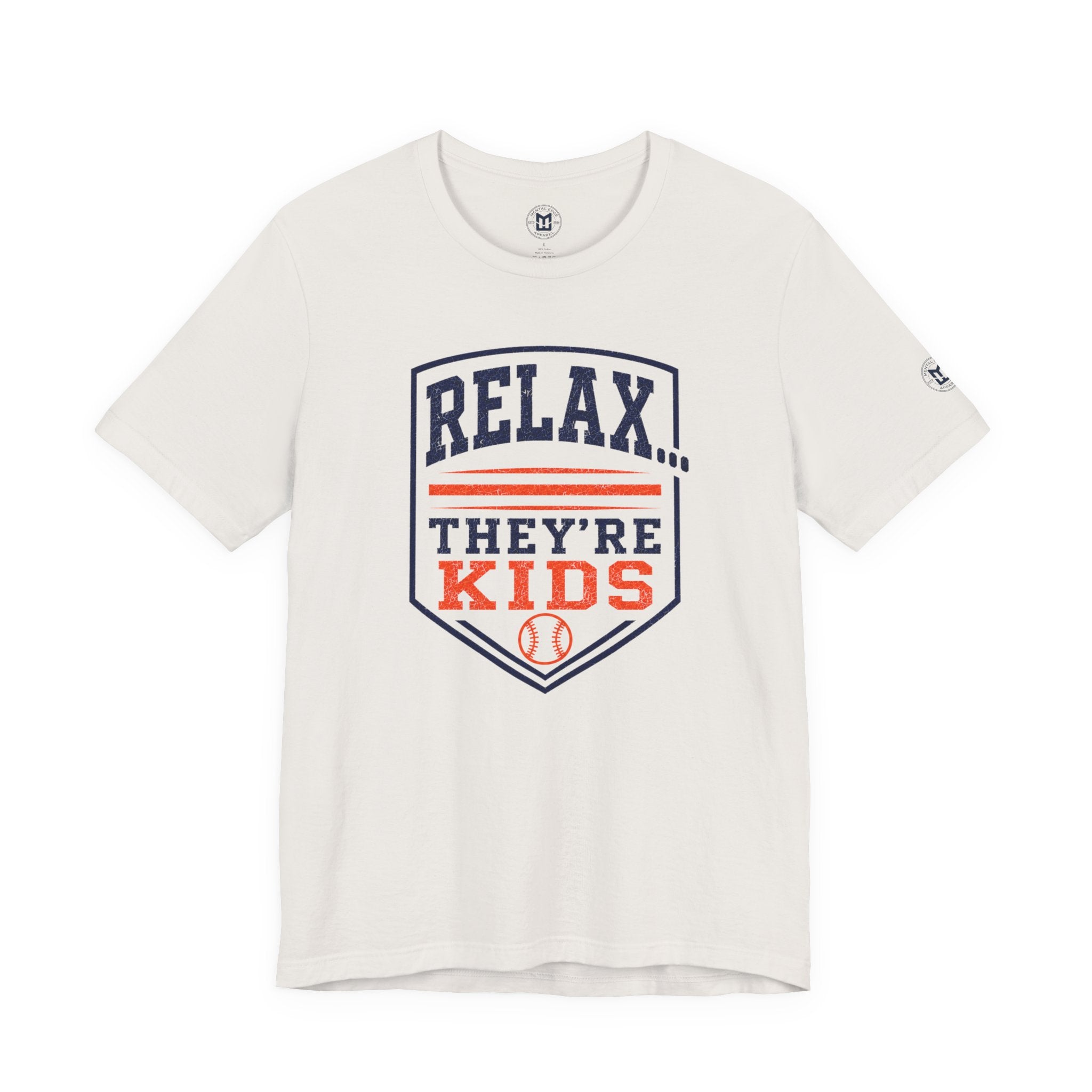 Relax They're Kids Baseball Parent T-Shirt - Navy Orange