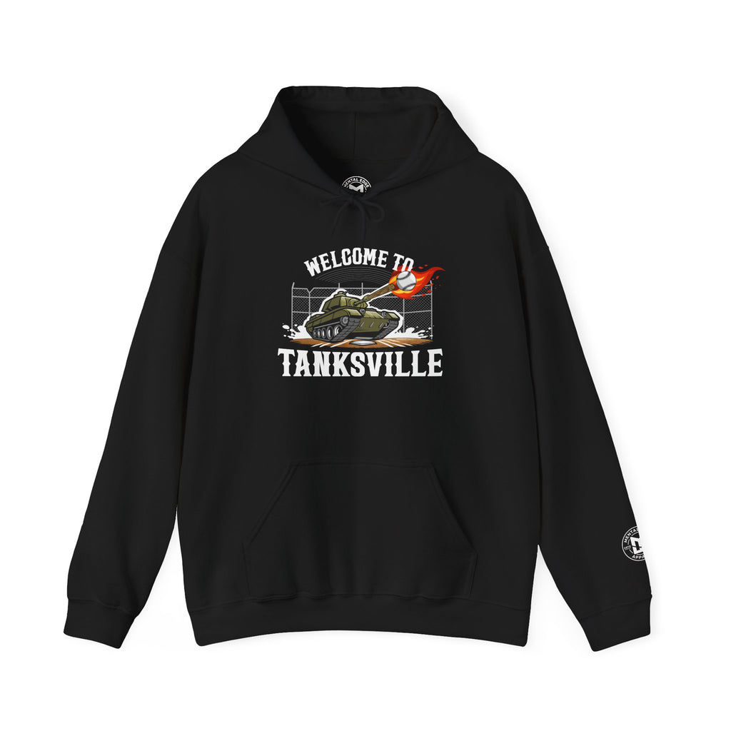 Welcome to Tanksville Hoodie — Military Tank Graphic Pullover