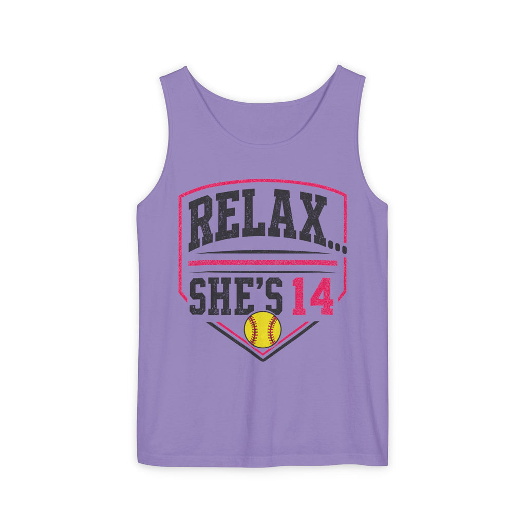 Relax… She's 14 Softball Parents Tank Top