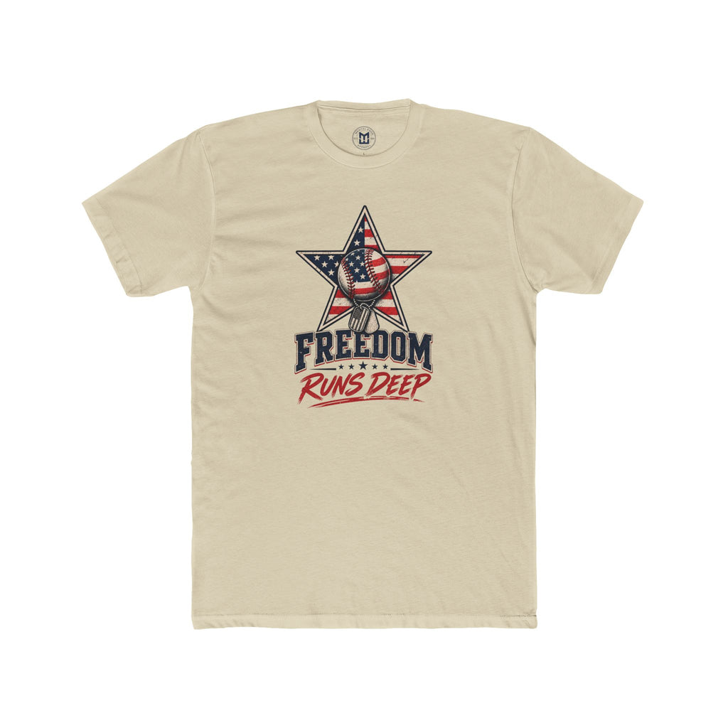 Freedom Runs Deep T-Shirt — Patriotic American Flag Star Tee