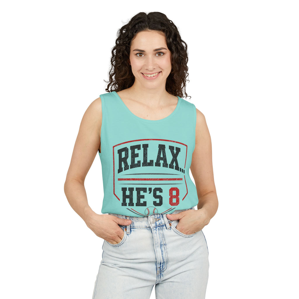 Relax... He's 8 Baseball Parent Tank Top