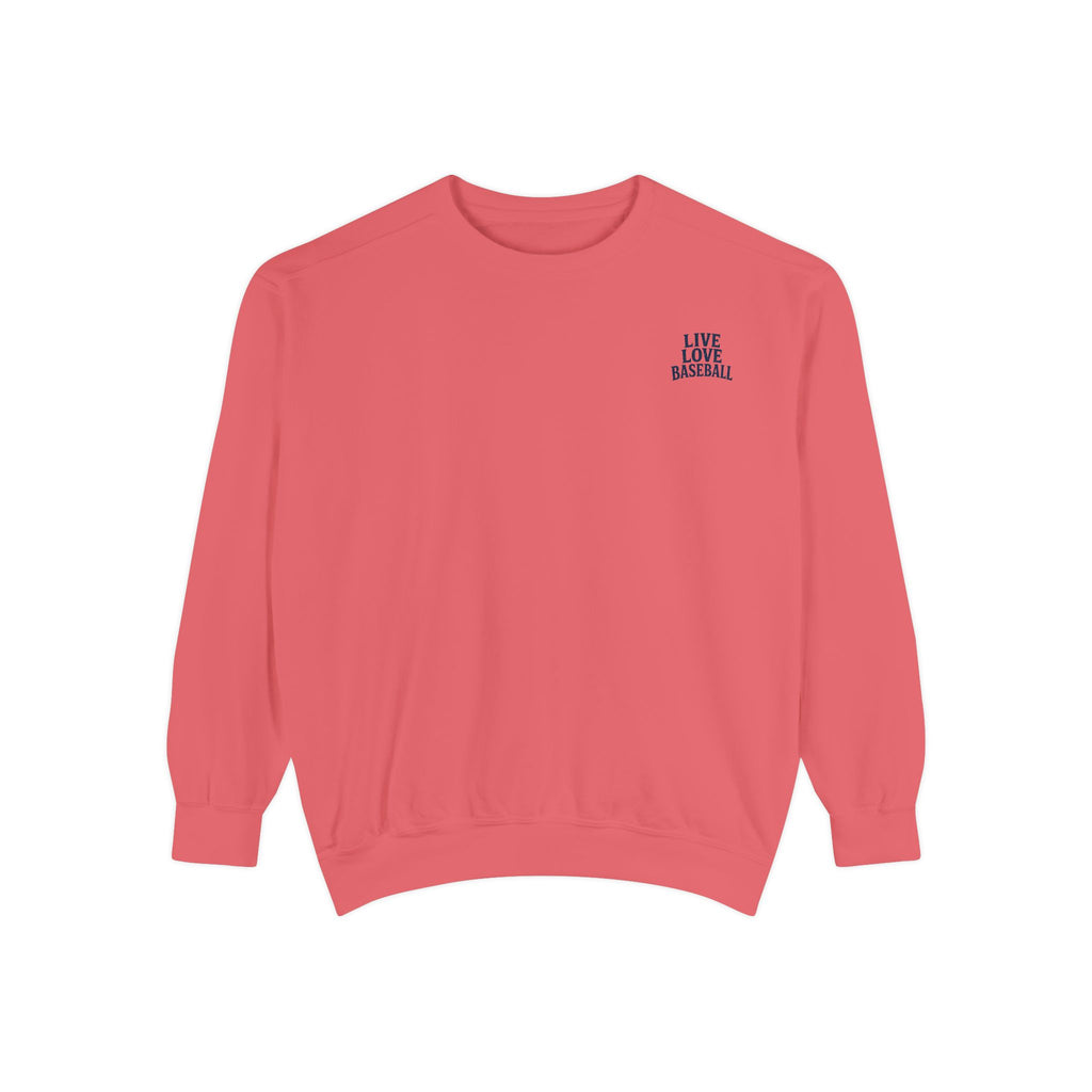 Baseball Sweatshirt — "Live Love Baseball" Vintage Sunset Crewneck Unisex