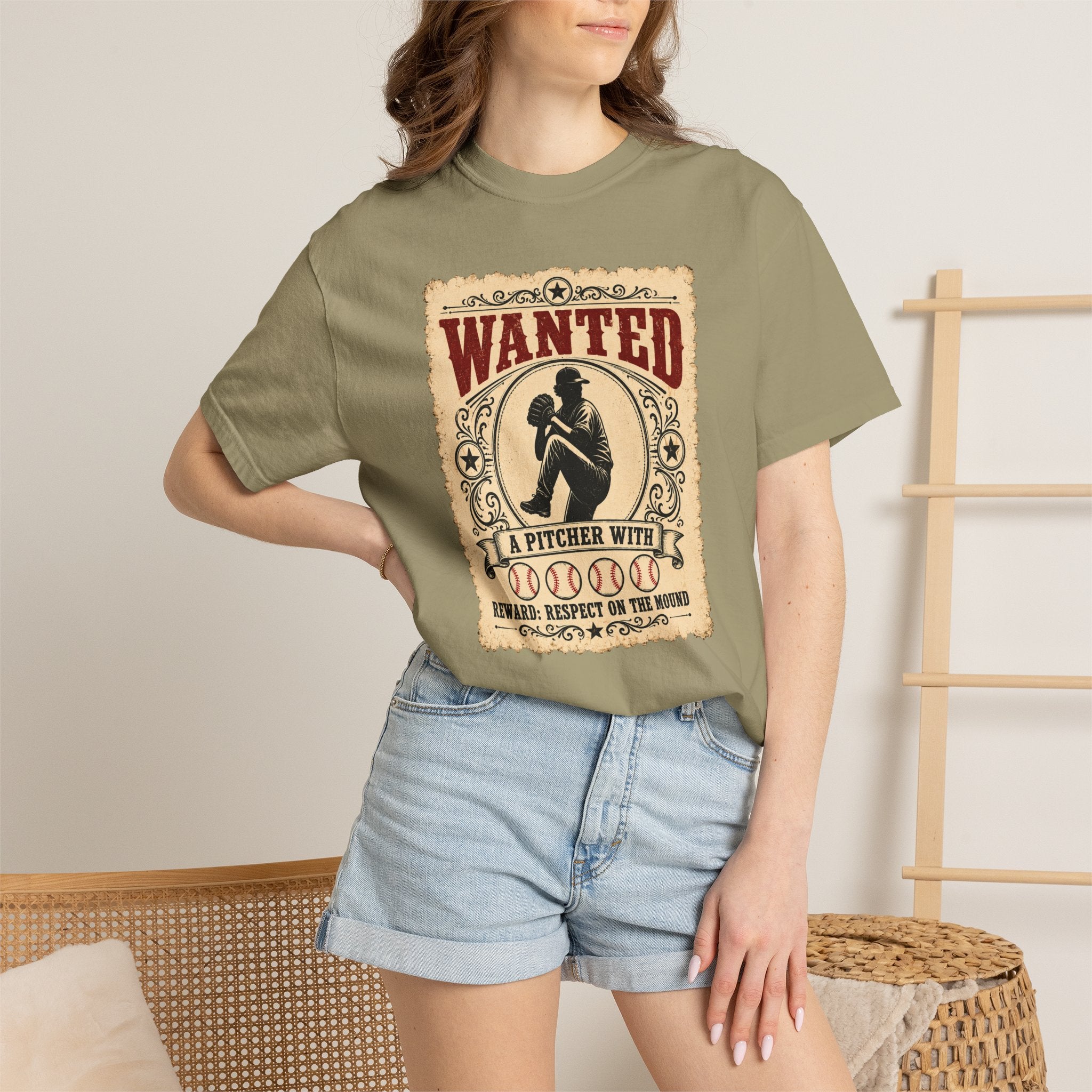 Adult Unisex "Wanted A Pitcher With Balls" Baseball Pitcher Garment-Dyed T-shirt