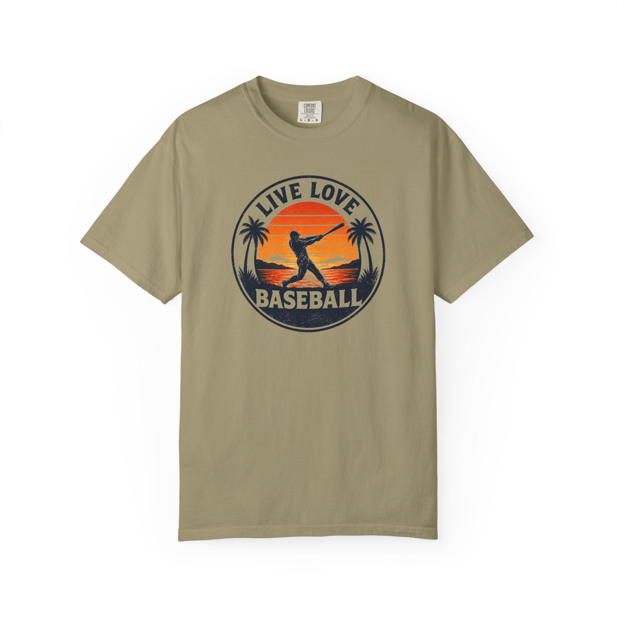 Live Love Baseball T-Shirt — Vintage Sunset Baseball Tee