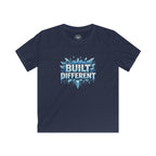 Kids "Built Different" Graphic Tee for Boys & Girls, Cool Motivational Shirt