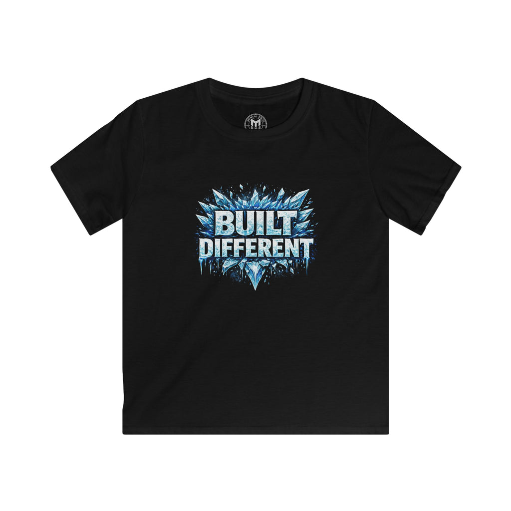 Kids "Built Different" Graphic Tee for Boys & Girls, Cool Motivational Shirt