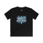 Kids "Built Different" Graphic Tee for Boys & Girls, Cool Motivational Shirt