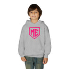 Youth Hoodie – 'ME' Pink Shield Front & "Mental Edge" Back Athletic Logo