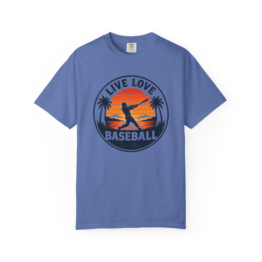 Live Love Baseball Unisex Garment-Dyed T-shirt