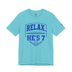 Relax… He's 7 Baseball Parents Tee - Blue
