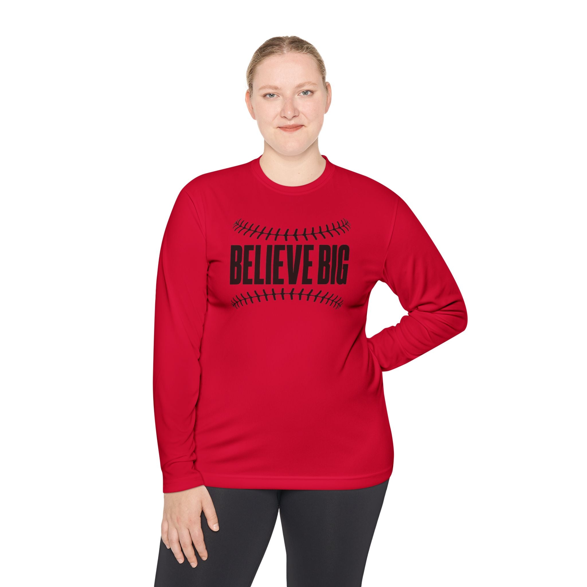 Baseball "Believe Big" Long Sleeve Unisex Tee