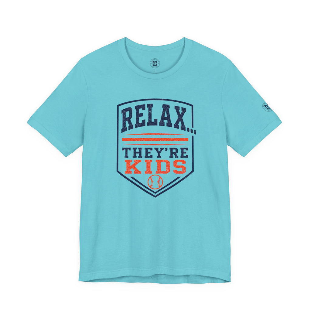 Relax They're Kids Baseball Parent T-Shirt - Navy Orange