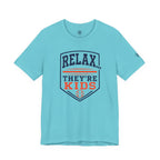 Relax They're Kids Baseball Parent T-Shirt - Navy Orange