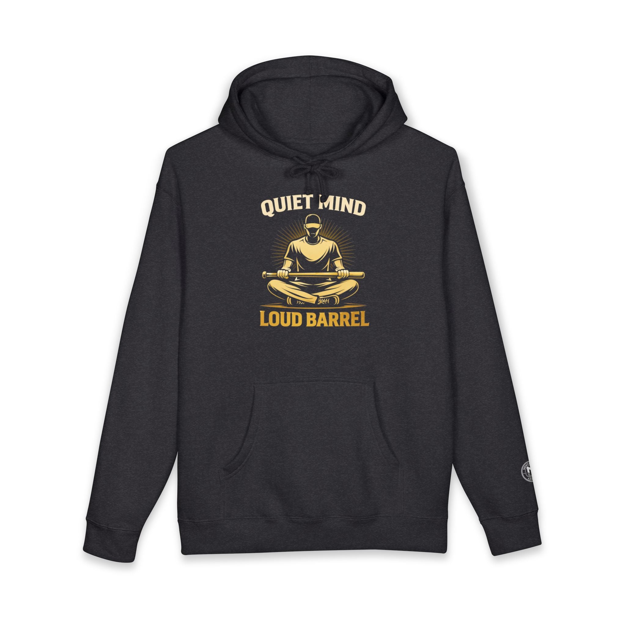 Hoodie — "Quiet Mind, Loud Barrel" Meditation Shooter Graphic Pullover