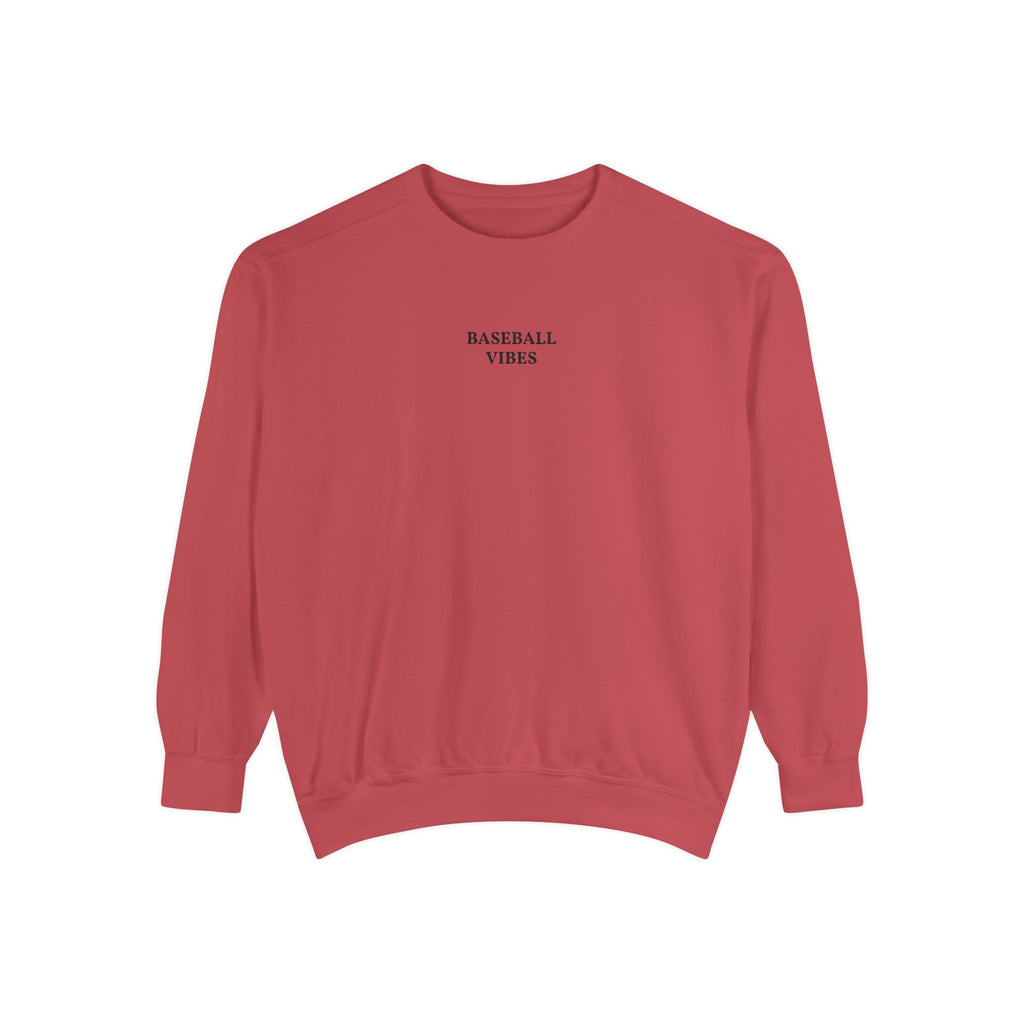 Baseball Vibes Sweatshirt — Minimalist White Crewneck