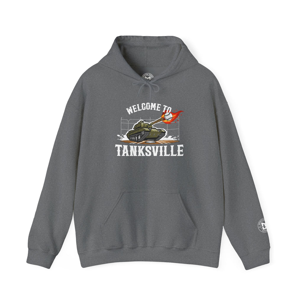 Welcome to Tanksville Hoodie — Military Tank Graphic Pullover