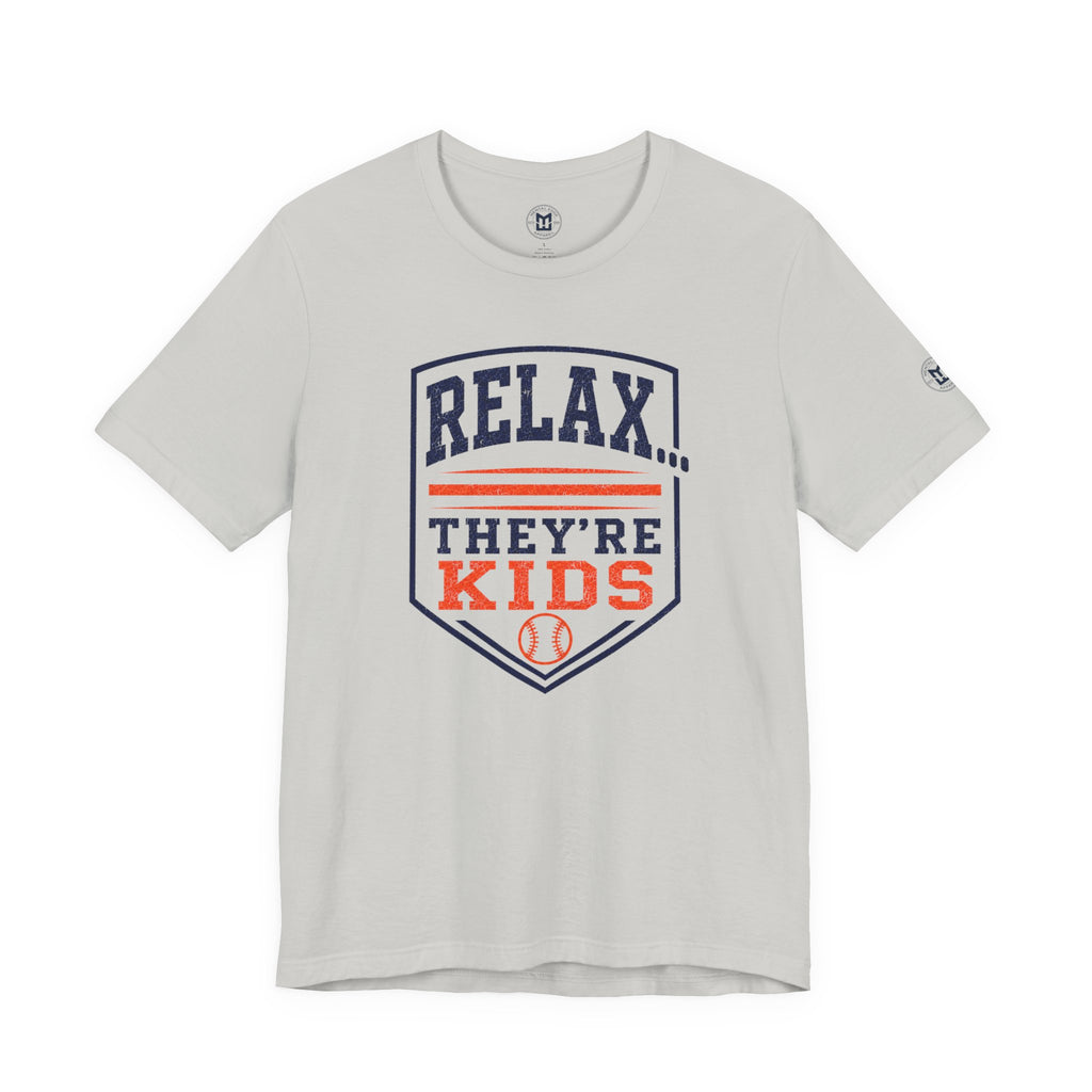 Relax They're Kids Baseball Parent T-Shirt - Navy Orange