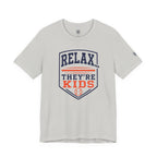 Relax They're Kids Baseball Parent T-Shirt - Navy Orange