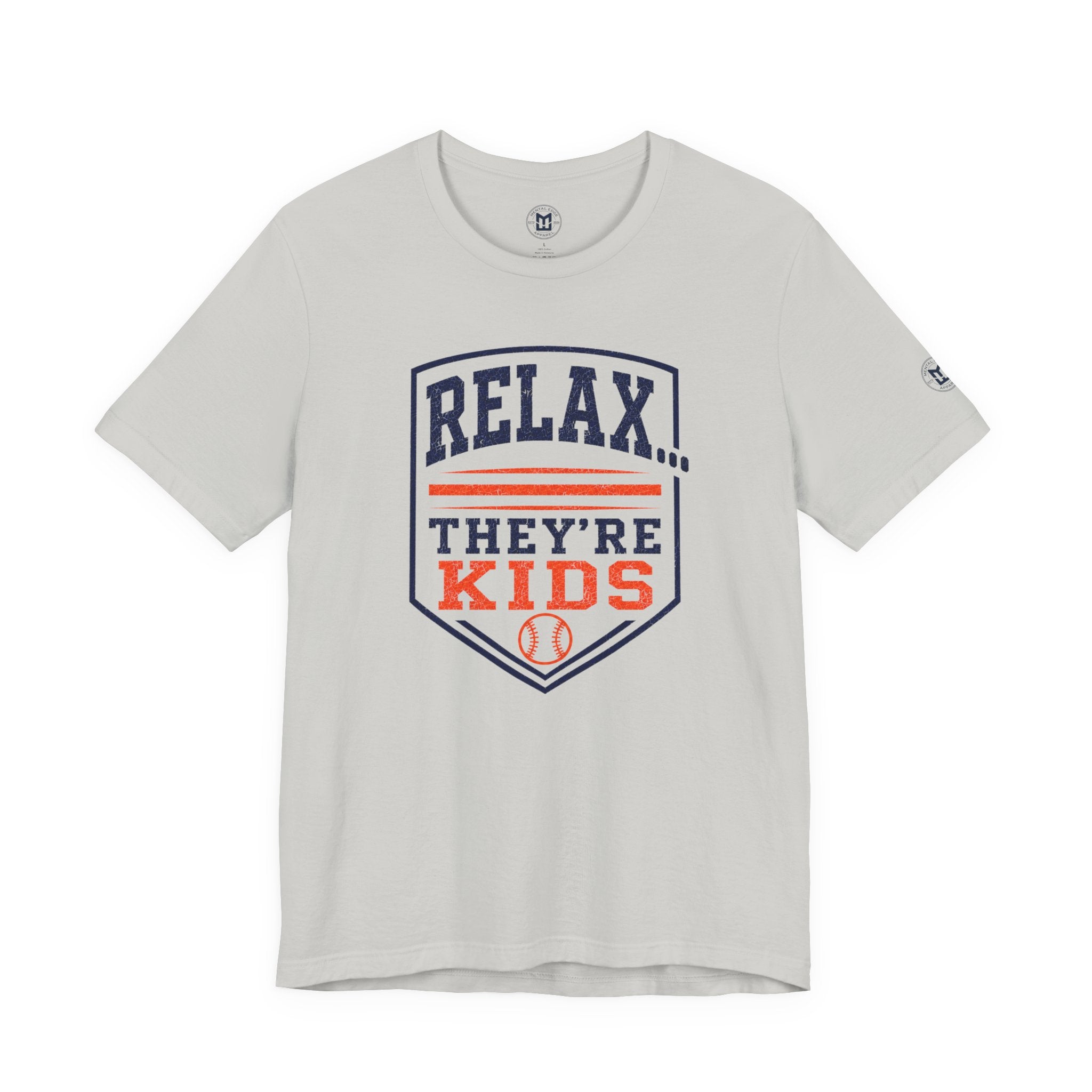 Relax They're Kids Baseball Parent T-Shirt - Navy Orange