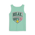 Relax... She's 15 Softball Parents Tank Top