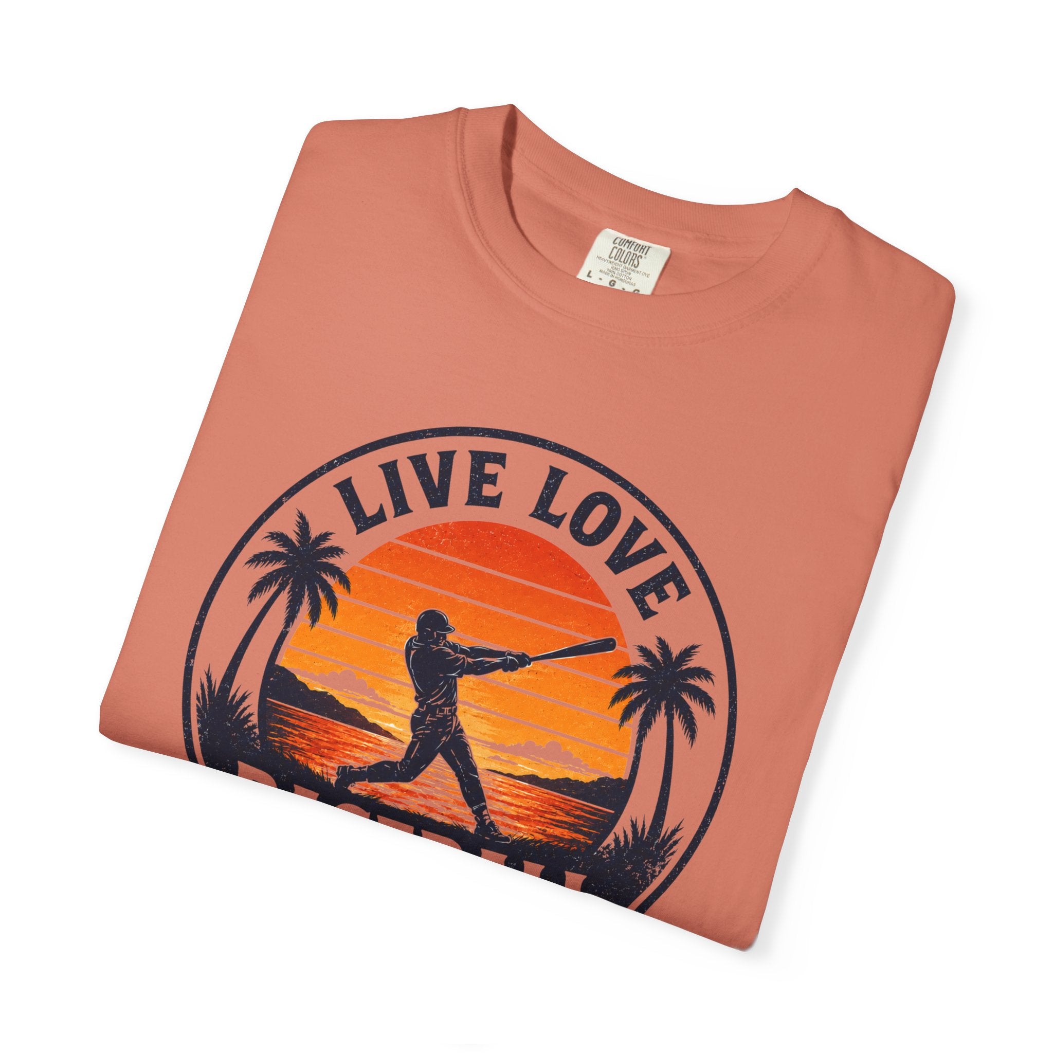 Live Love Baseball Unisex Garment-Dyed T-shirt