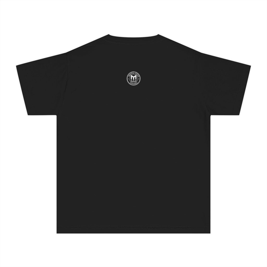 Youth Tee — 'Launch This!' Flaming Baseball Graphic Comfort Colors