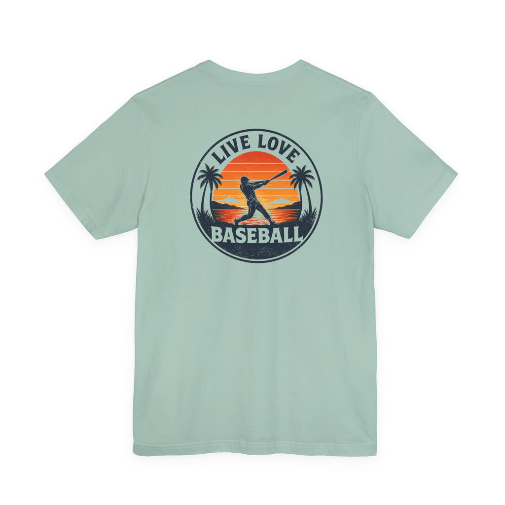 Baseball Tee — "Live Love Baseball" Vintage Sunset Unisex T-Shirt