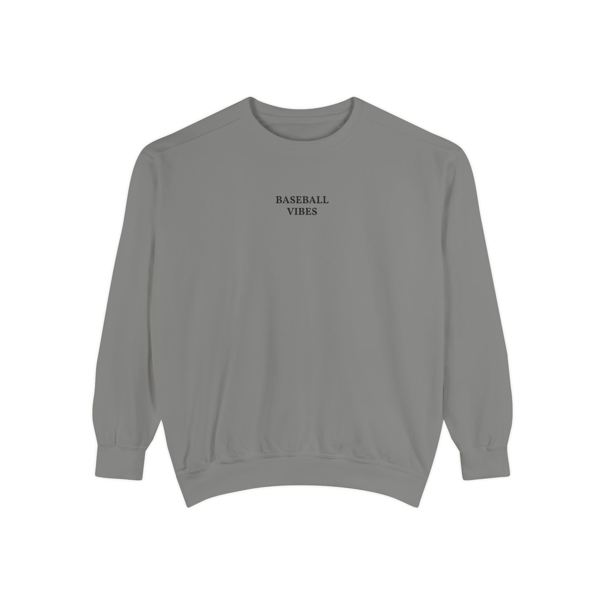 Baseball Vibes Sweatshirt — Minimalist White Crewneck