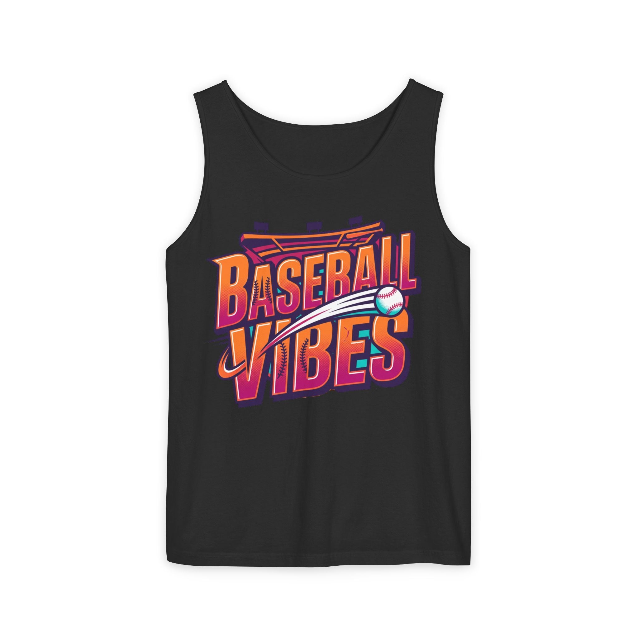 Baseball Vibes Tank Top — Retro Stadium Graphic Baseball Tee