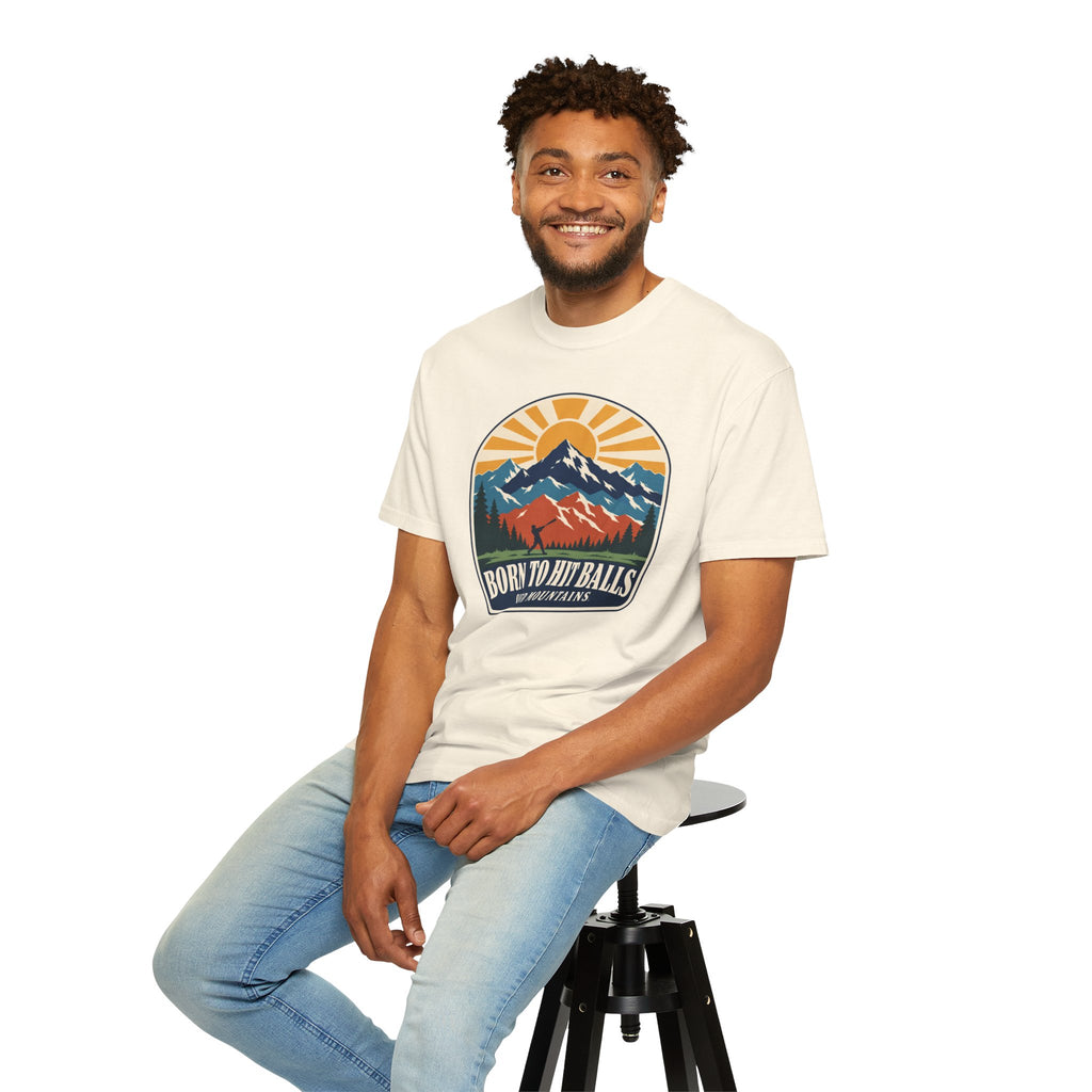 Born to Hit Balls Over Mountains T-Shirt — Unisex Vintage Mountain Comfort Colors Graphic Tee